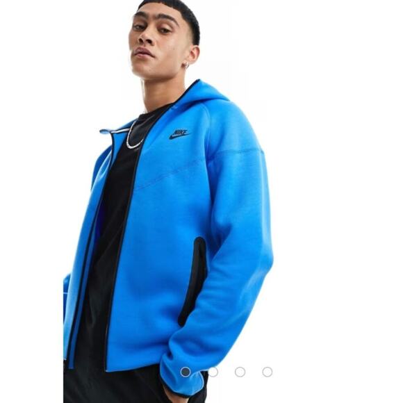 Nike Sportswear Tech Fleece Windrunner Full Zip Hoodie in Photo Blue/Blk, sz Med - Picture 4 of 16